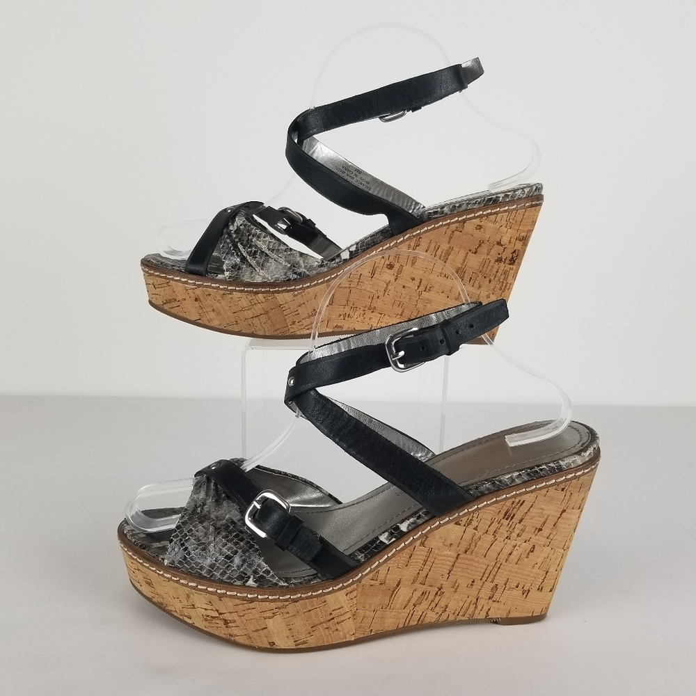 Marc Fisher Cork Wedge Snakeskin Sandal